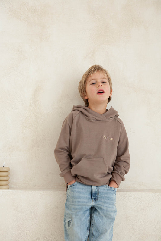 Hoody taupe personalisiert