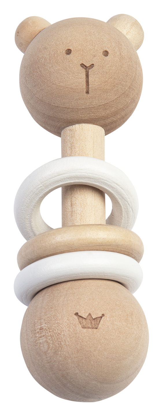 Eco friendly wooden bear rattle