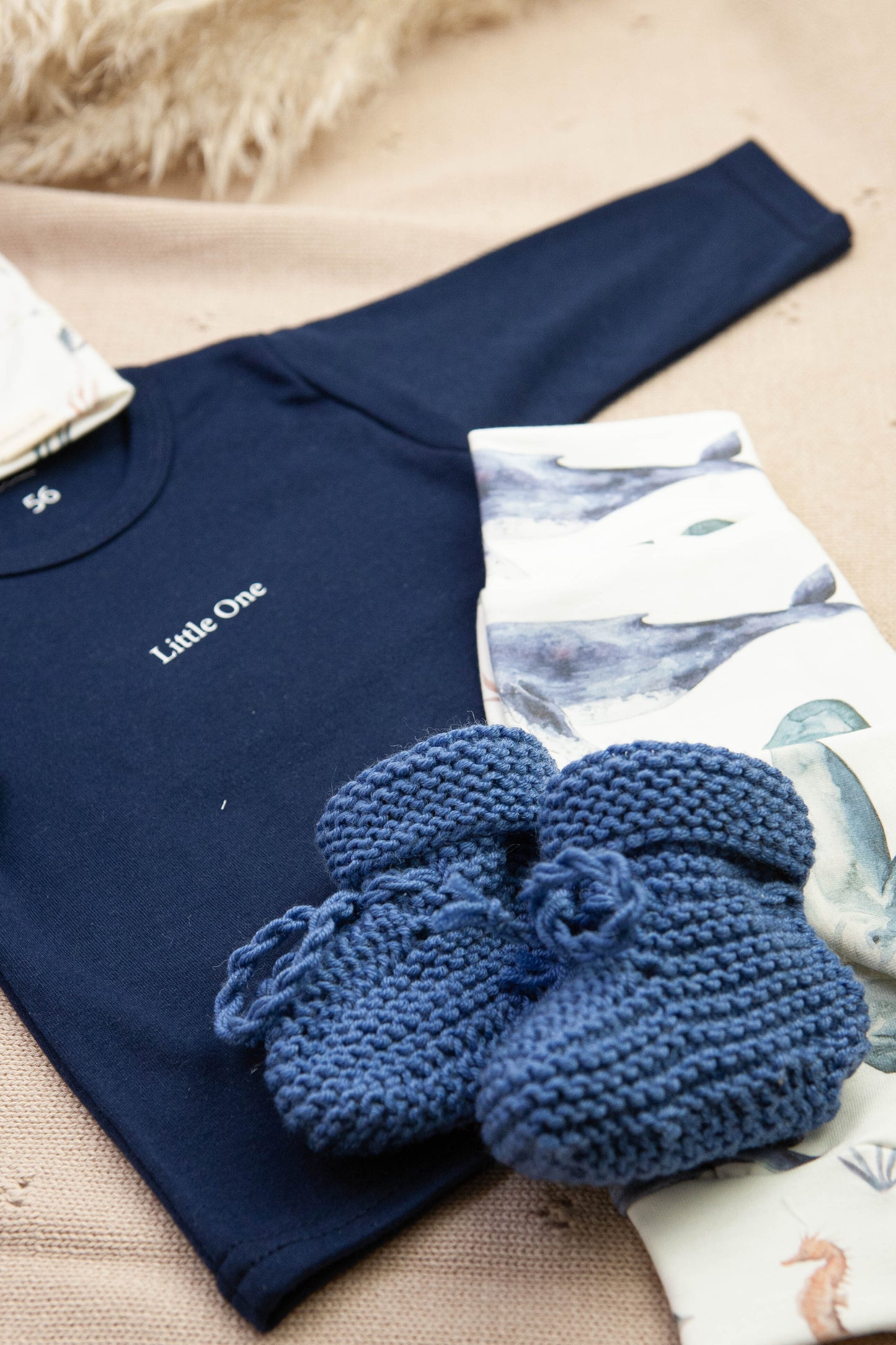 Merino wollen slofjes blauw