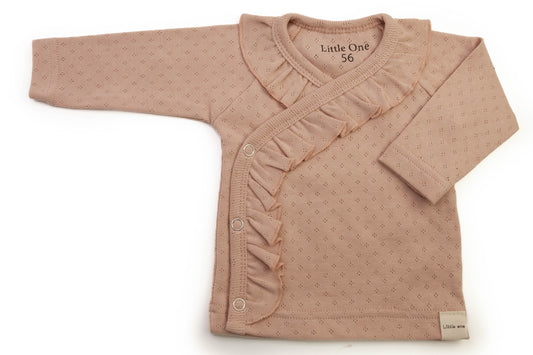 Wickelshirt Rüschen durchbrochen rosa