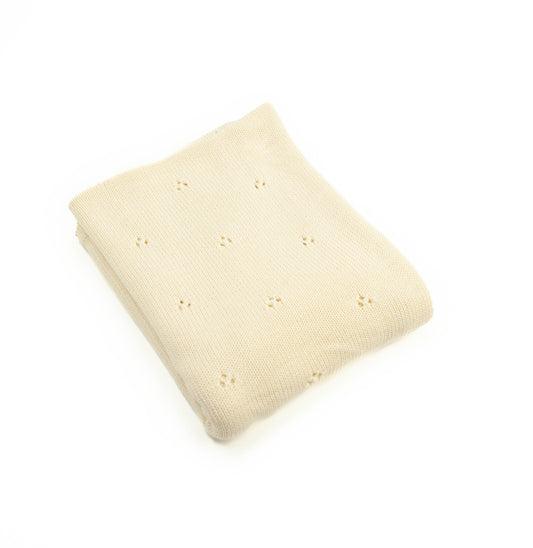 Baumwolldecke gestrickt Natural Openwork