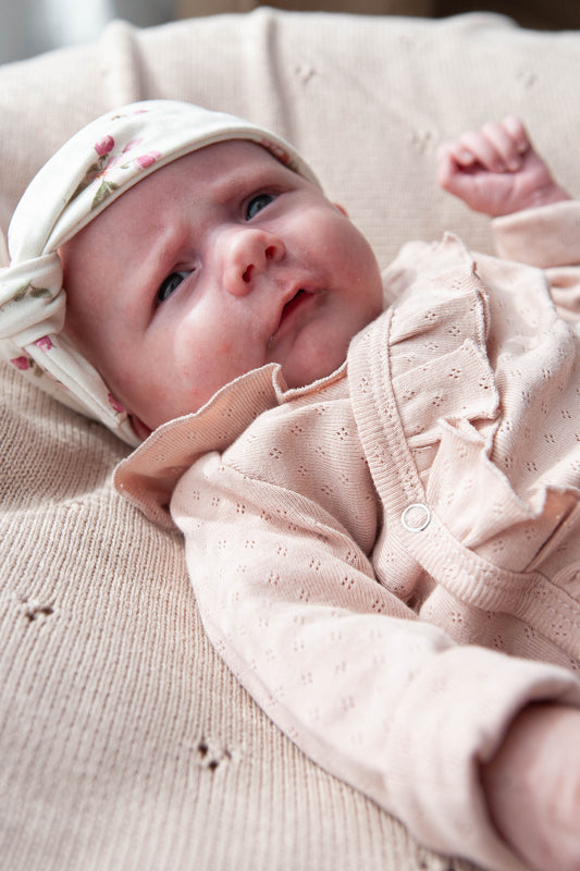 Wickelshirt Rüschen durchbrochen rosa