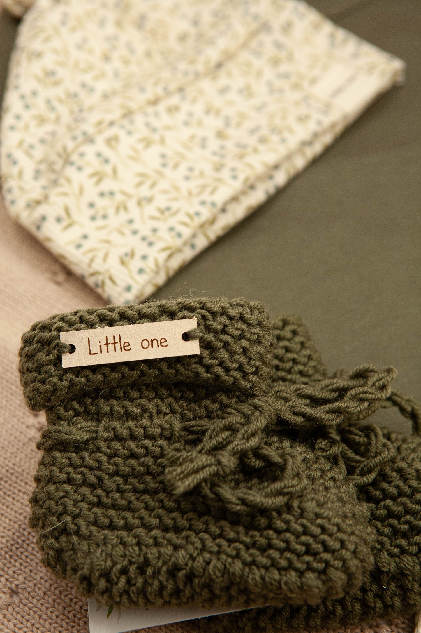 Hausschuhe aus Merinowolle, Moosgrün