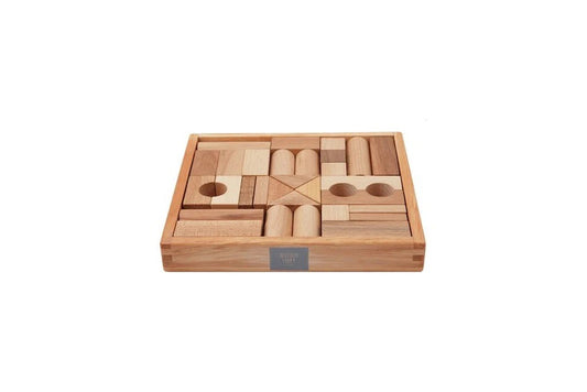 Wooden blocks in tray - toys 30 pieces