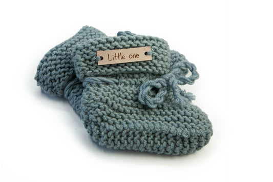 Hausschuhe aus Merinowolle, seeblau