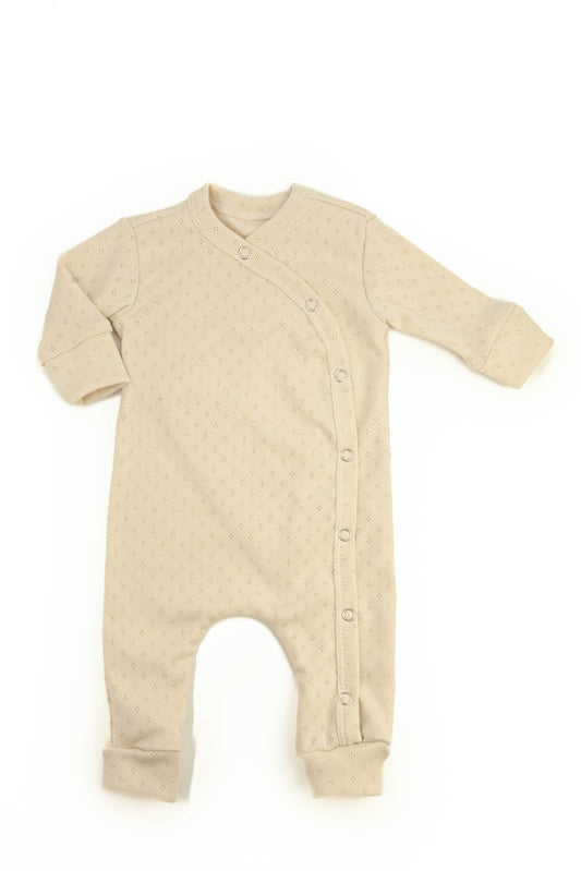 Playsuit openwork beige natural