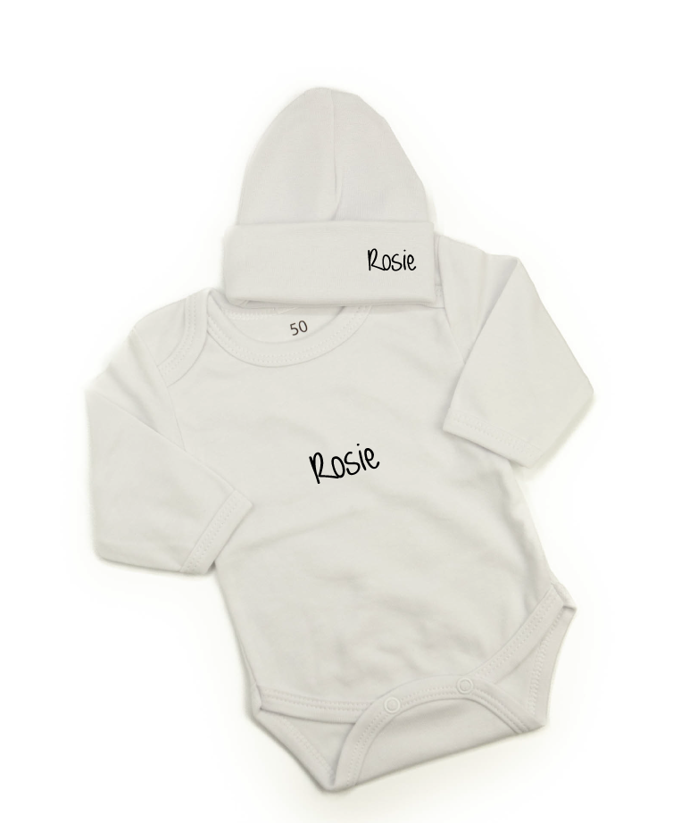 Personalisiertes Strampler-Set weiß