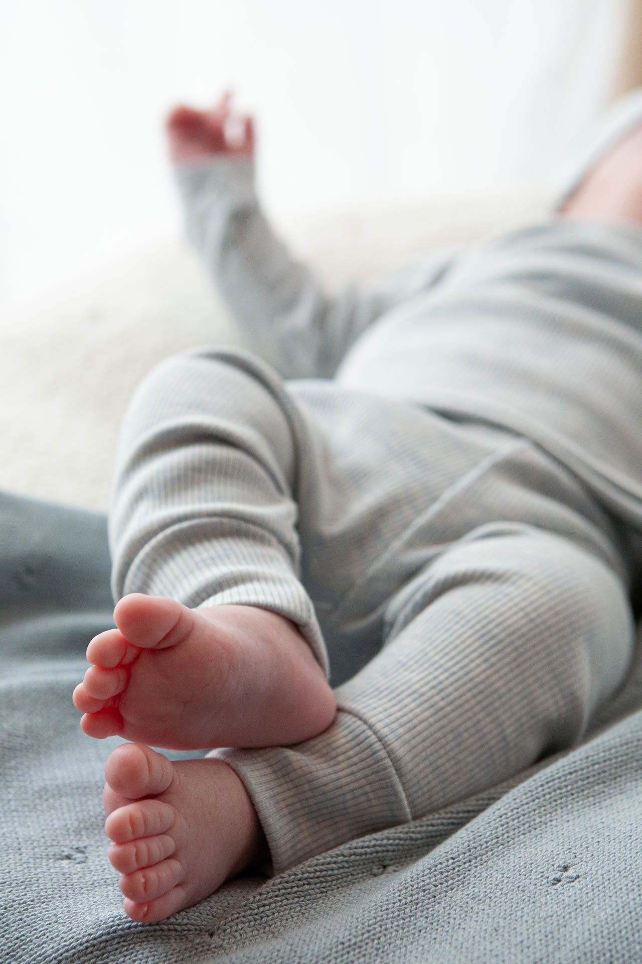 Baby pants rib blue/melange