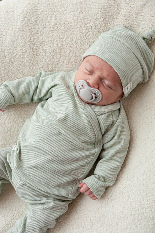 Baby Rippentuch grün/melange