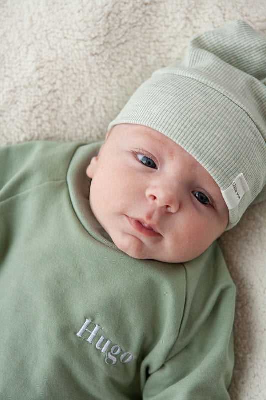 Oversize Pullover staubgrün personalisiert