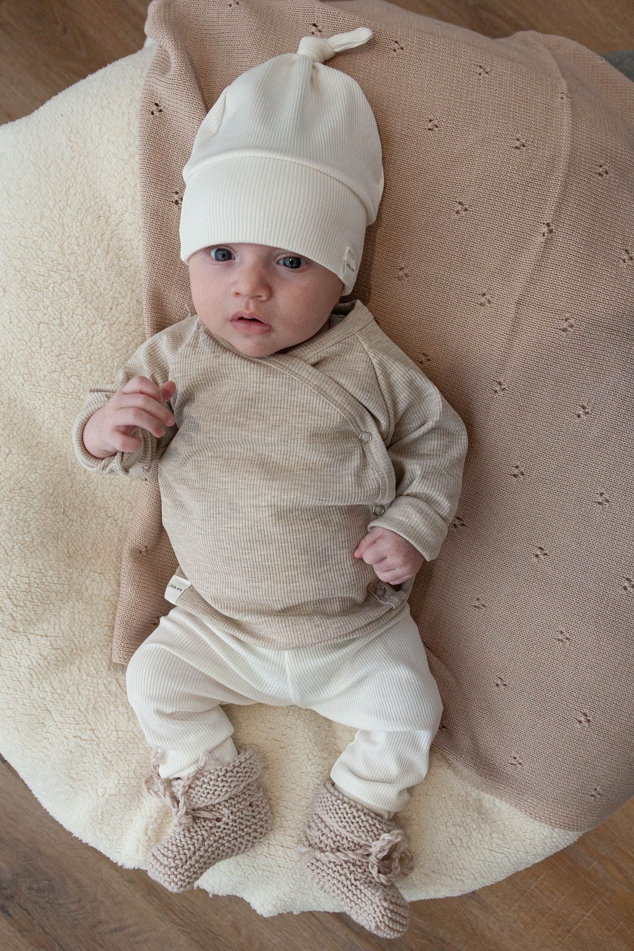 Merino wollen slofjes tarwe