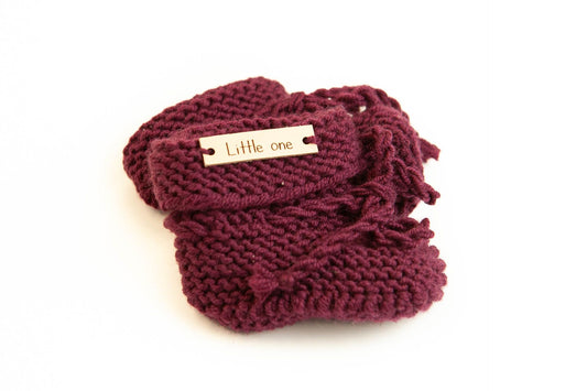 Merino wool slippers wine red