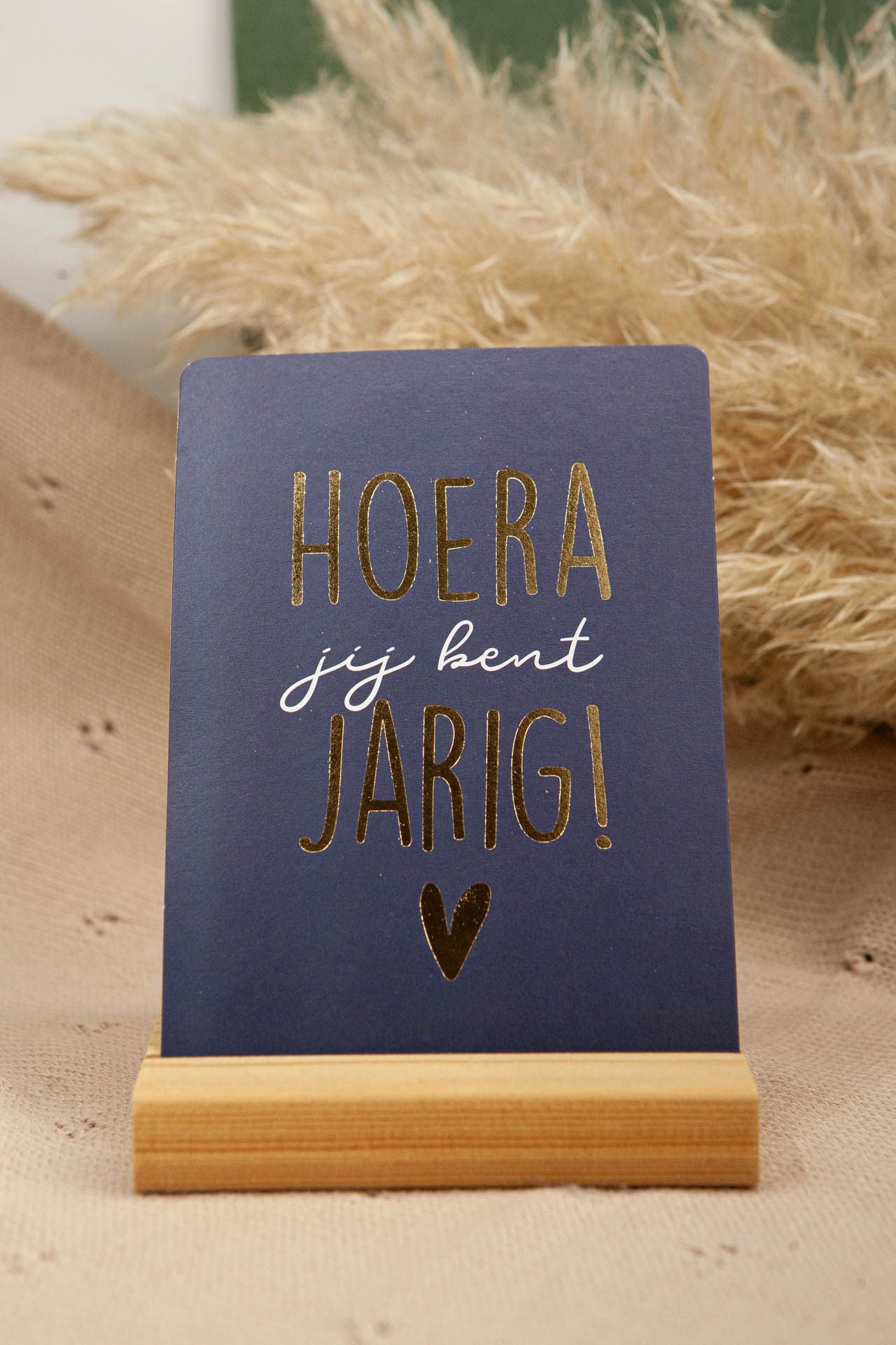 Kaartje hoera jij bent jarig (blauw)