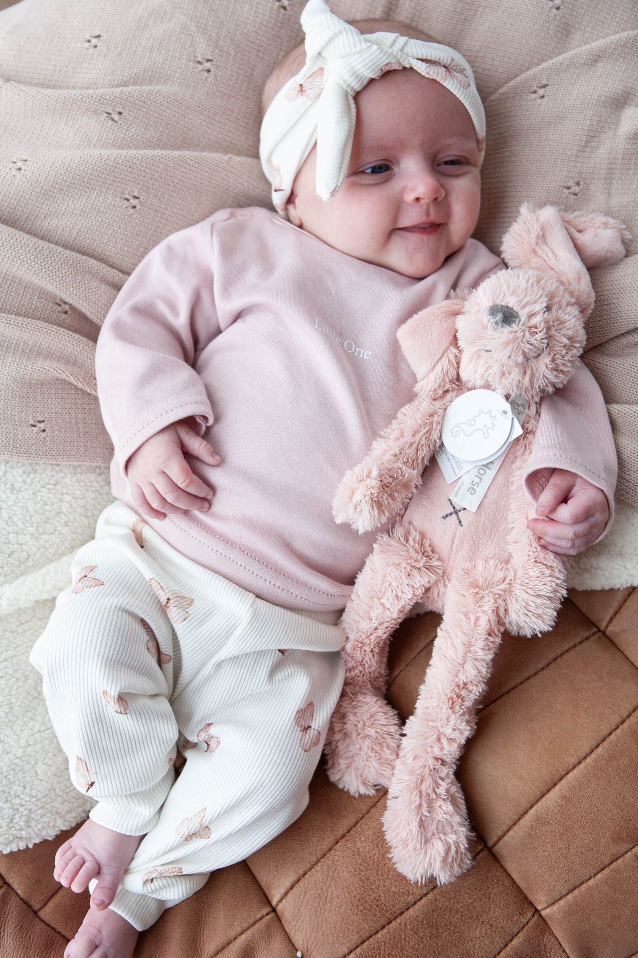 Baby headband rib butterflies