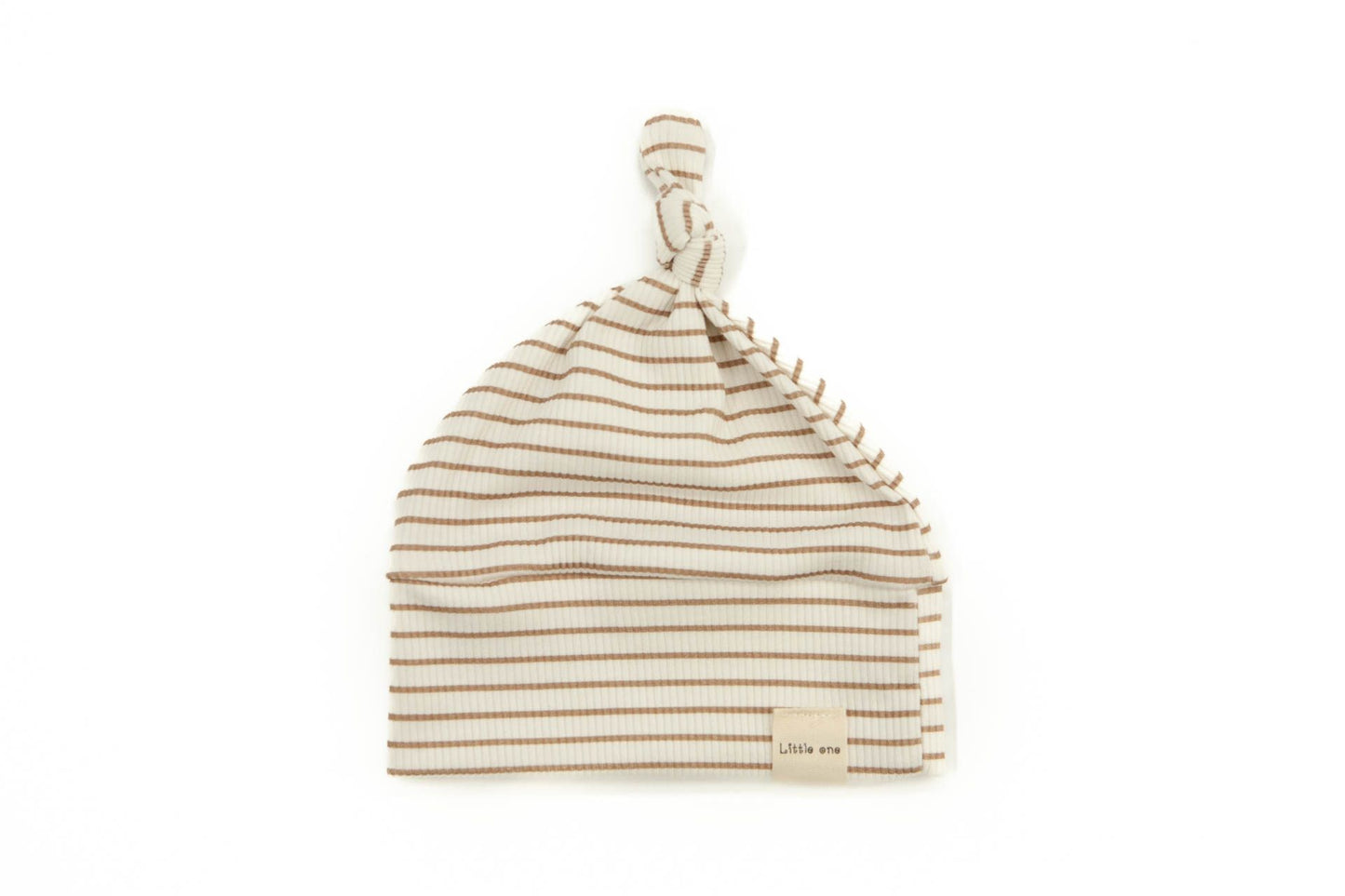 Baby hat rib caramel stripes