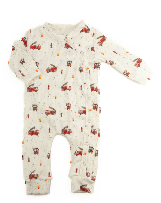 Baby romper rib fire engines