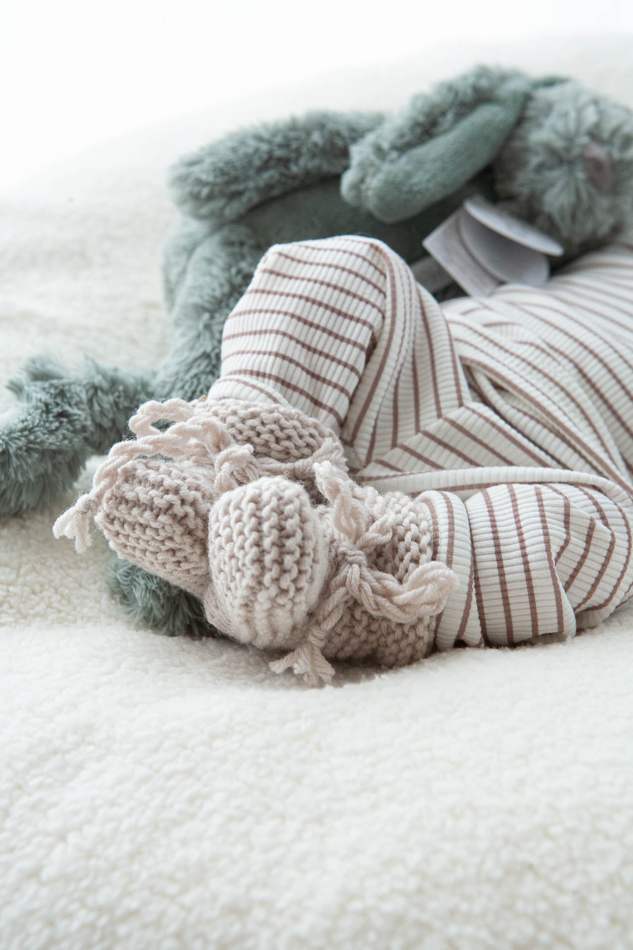 Merino wollen slofjes tarwe