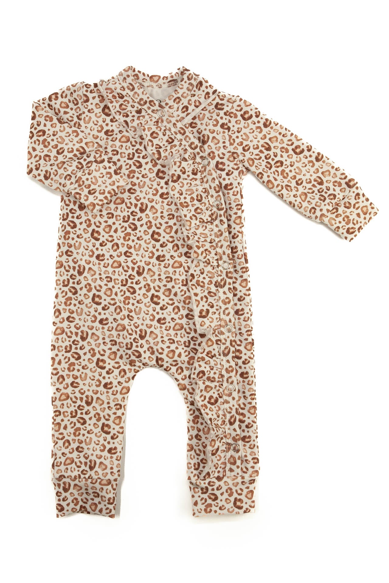 Pfirsichfarbener Blumen-Strampler