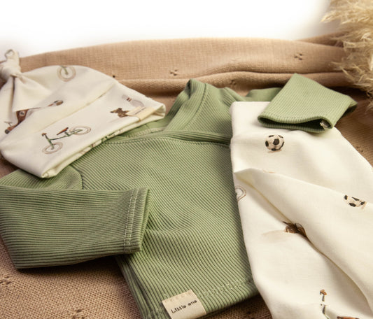 Baby ribbed wrap shirt dusty green