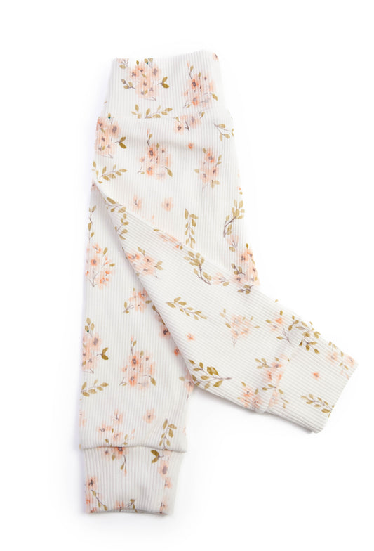 Baby pants rib flowers