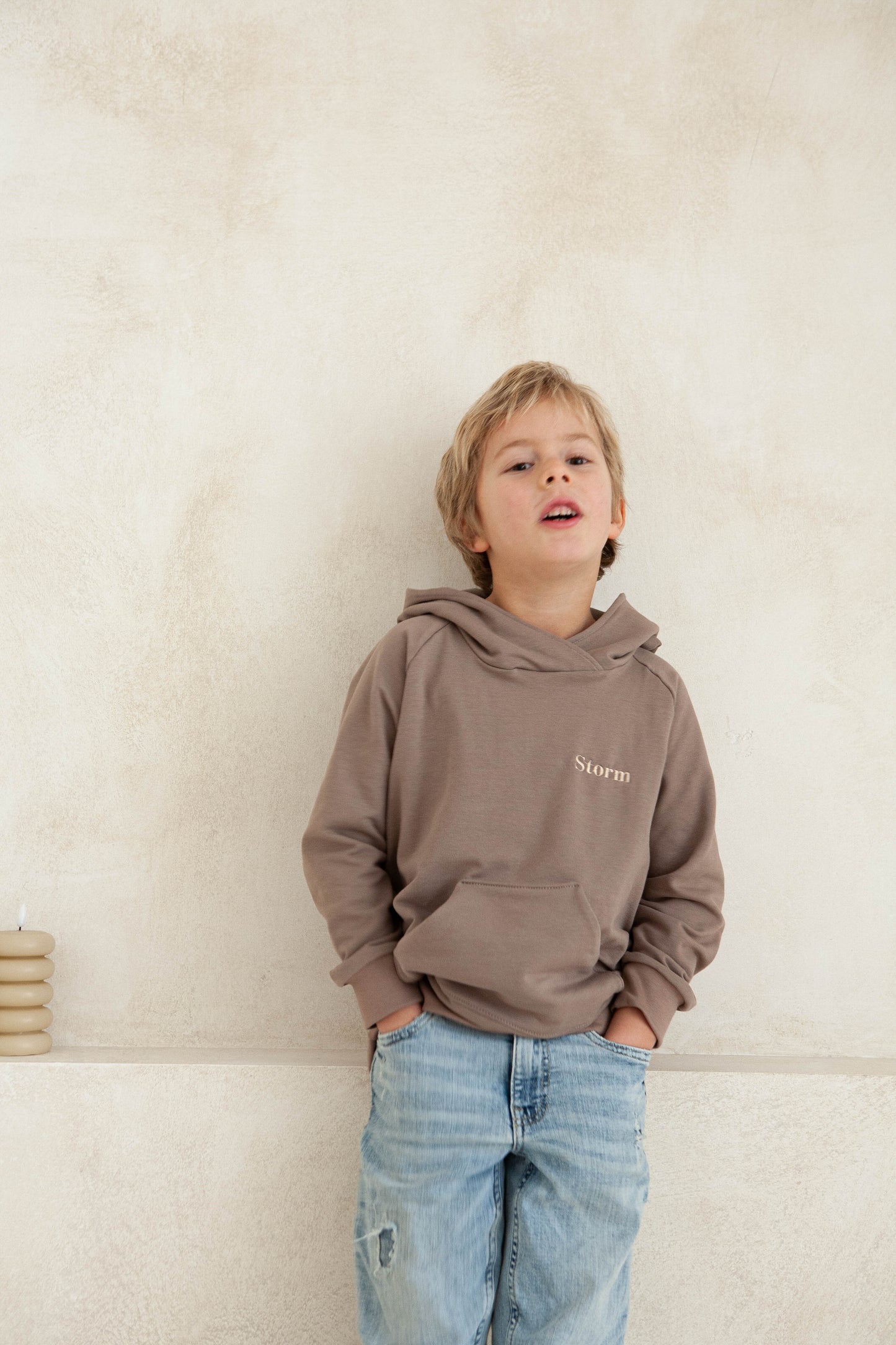 Hoody taupe personalisiert