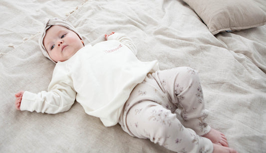 Leggings baby rib pink/purple flowers