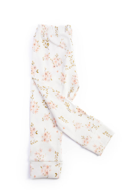 Leggings baby rib flowers