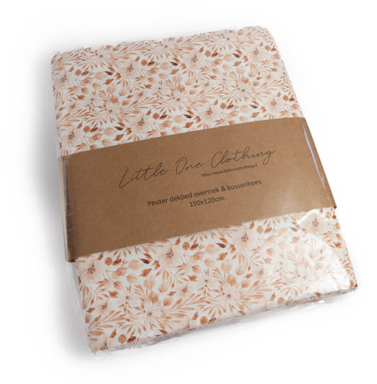 Toddler duvet cover set coral flowers
