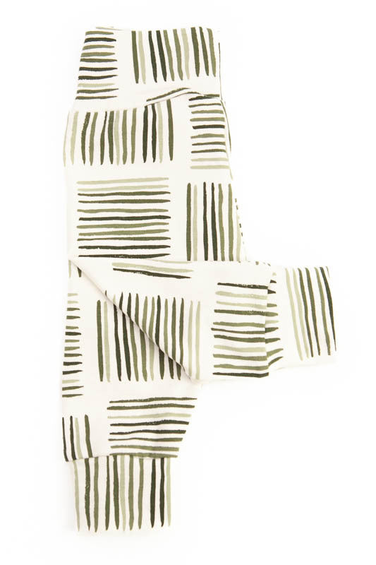 Broekje green brush strokes