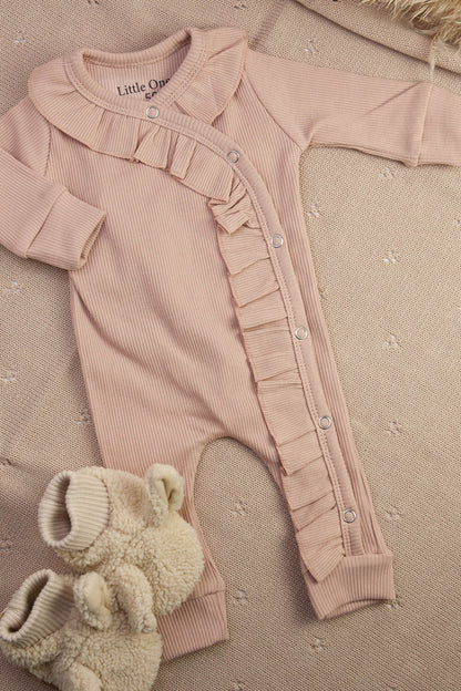 Boxpakje baby rib ruffel nude pink