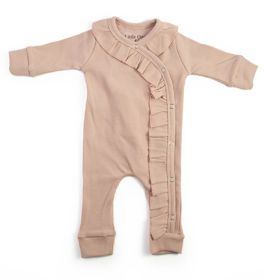 Box suit rib ruffle nude pink