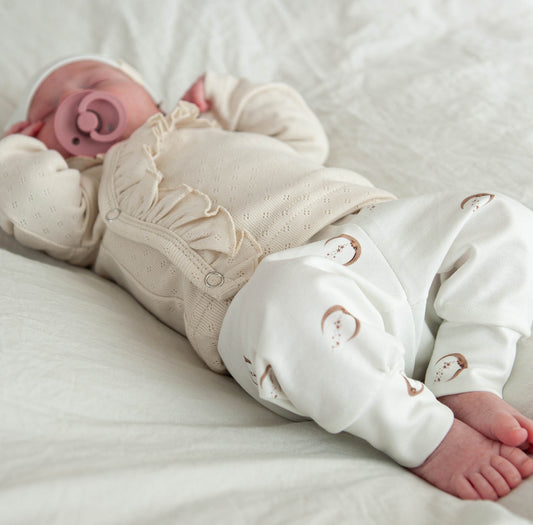 Wrap shirt ruffle openwork beige natural