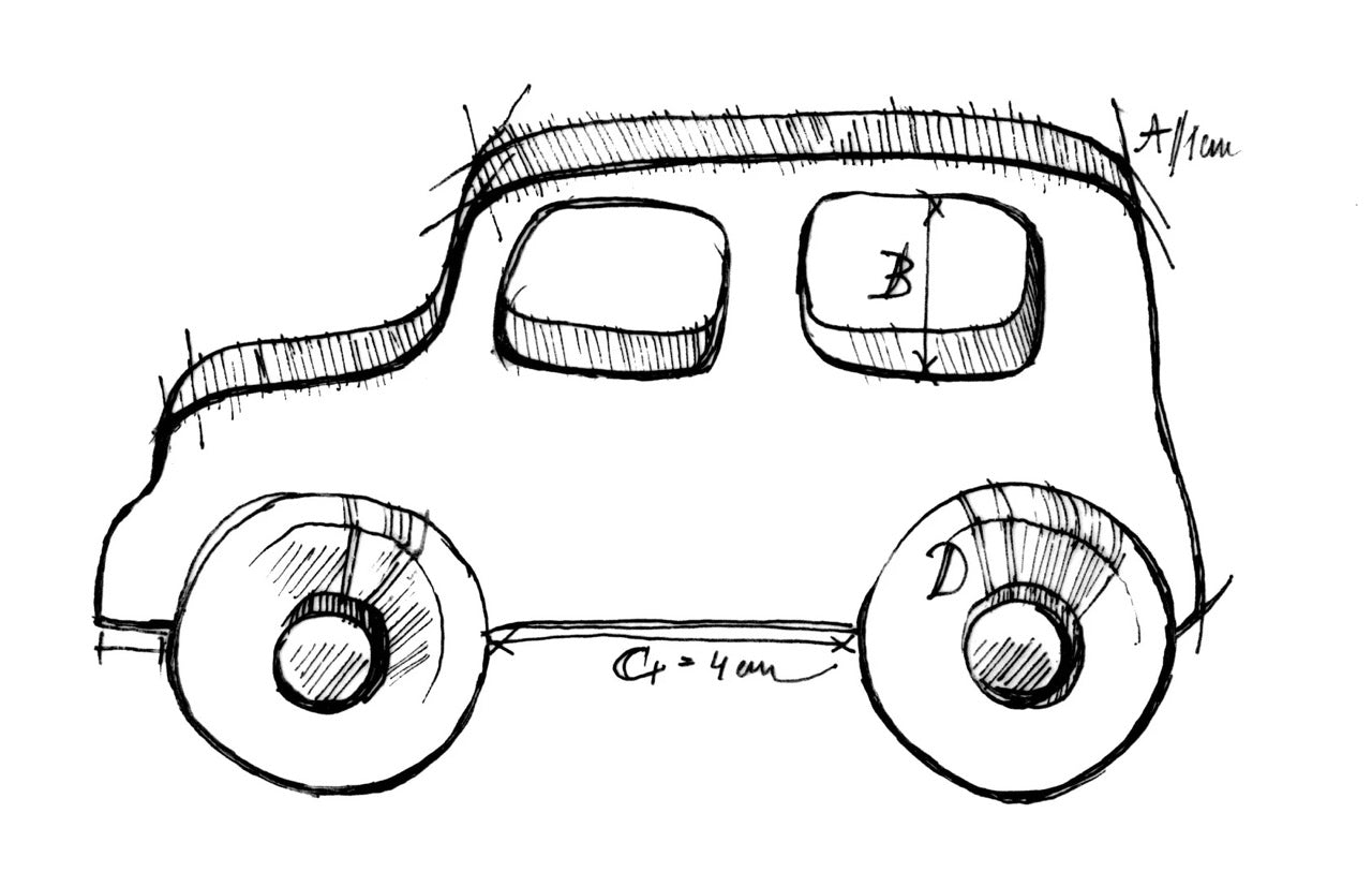 Off-road car - wooden toy