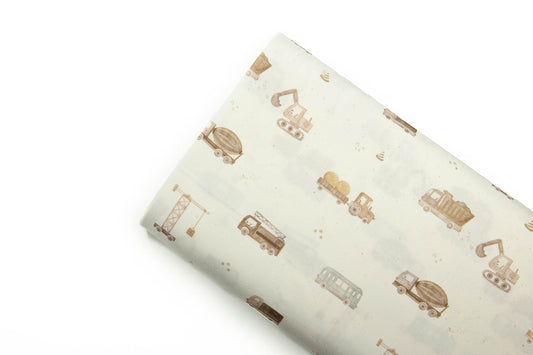 Toddler duvet cover set construction machines