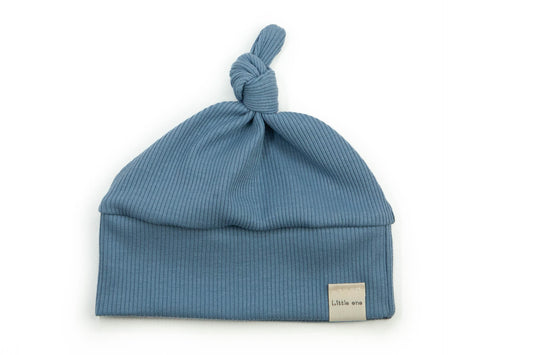 Babymütze gerippt blau
