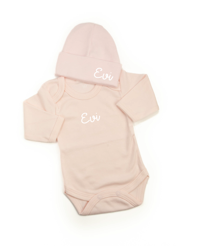 Personalized romper set soft pink