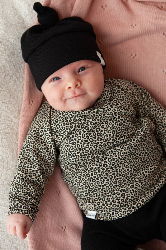 Babymütze Rippe schwarz