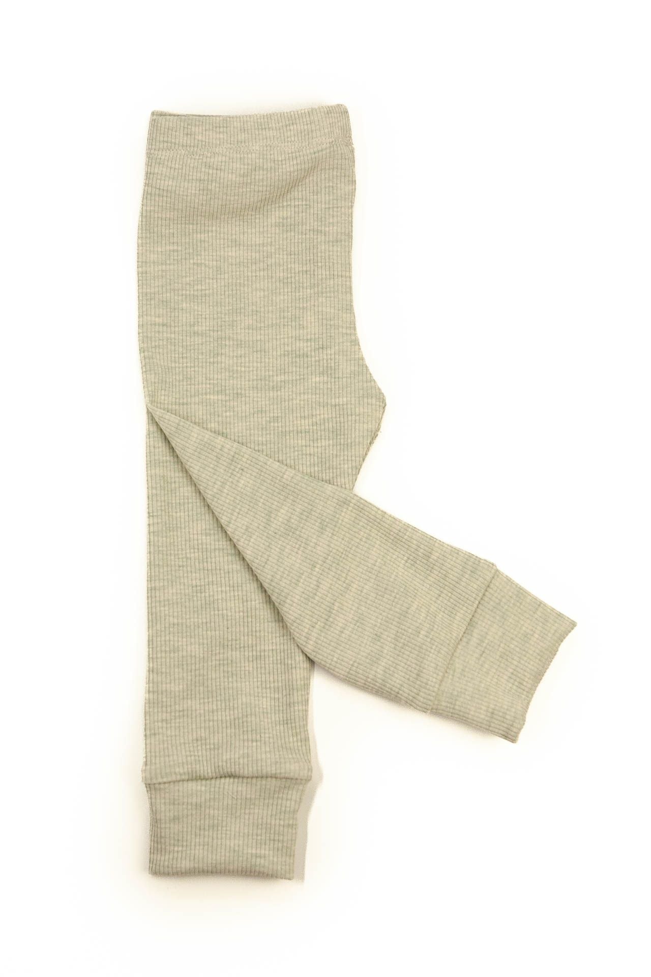 Leggings baby rib green/melange