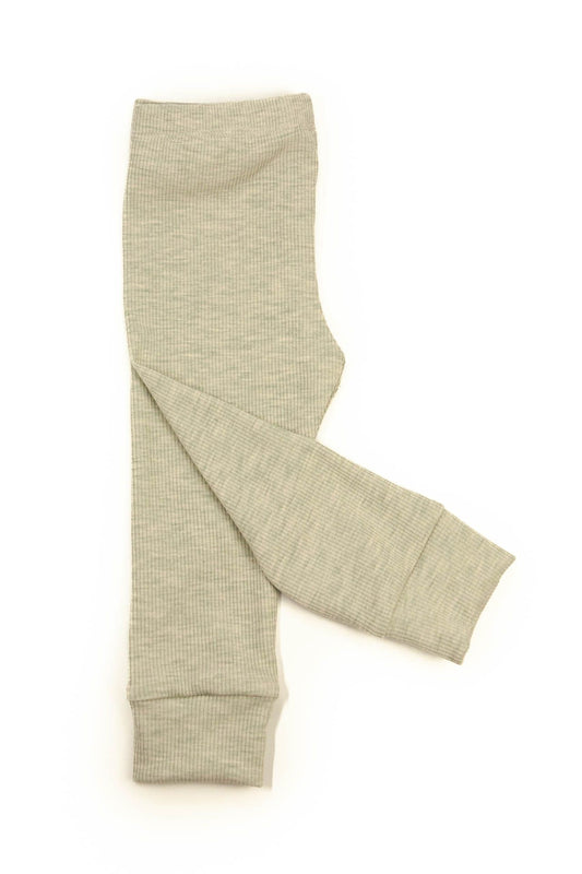 Leggings baby rib green/melange