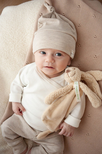 Baby hat rib beige melange