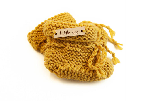 Merino wool slippers mustard yellow