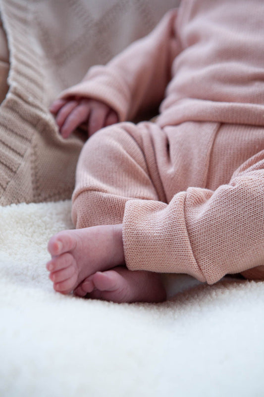Knitted cotton pants pink