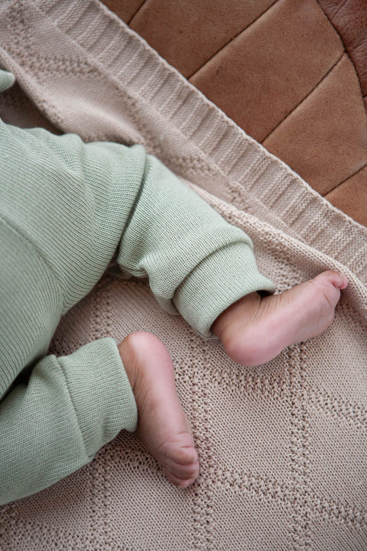 Knitted cotton pants green