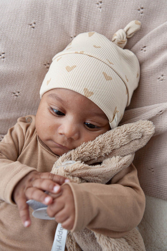 Mutsje baby rib hartjes naturel