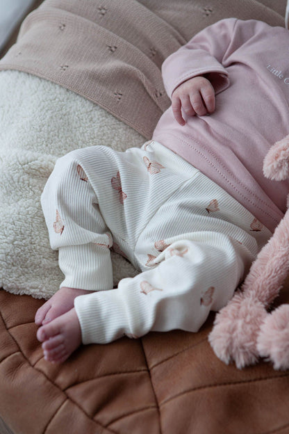 Baby pants rib butterflies