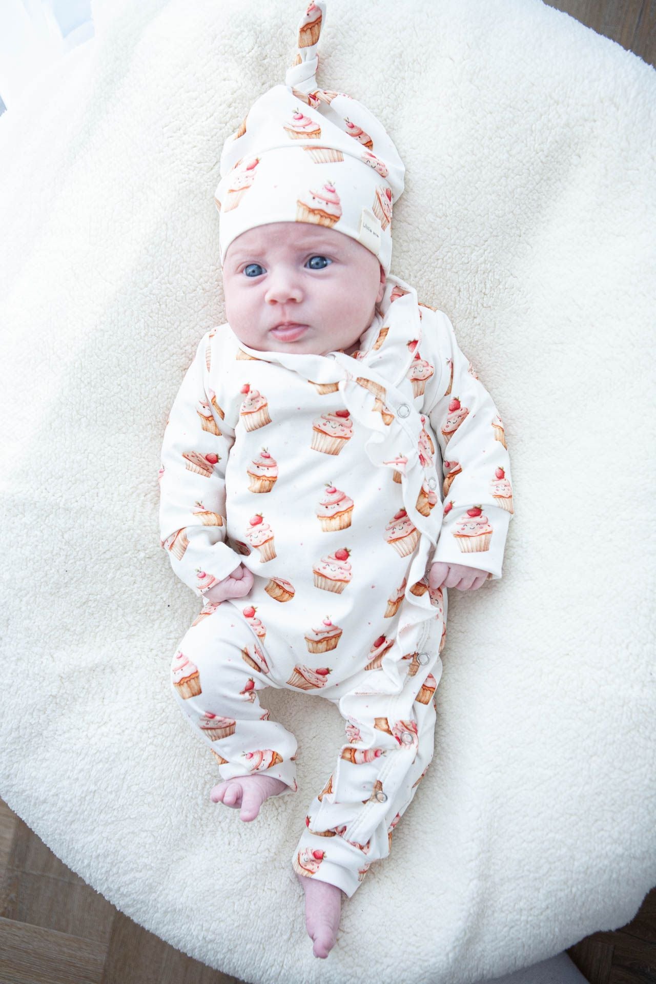 Playsuit ruffle little one cupcakes