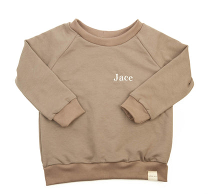 Personalized taupe sweater