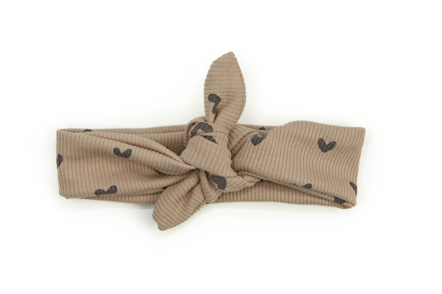 Baby headband with ribbed hearts