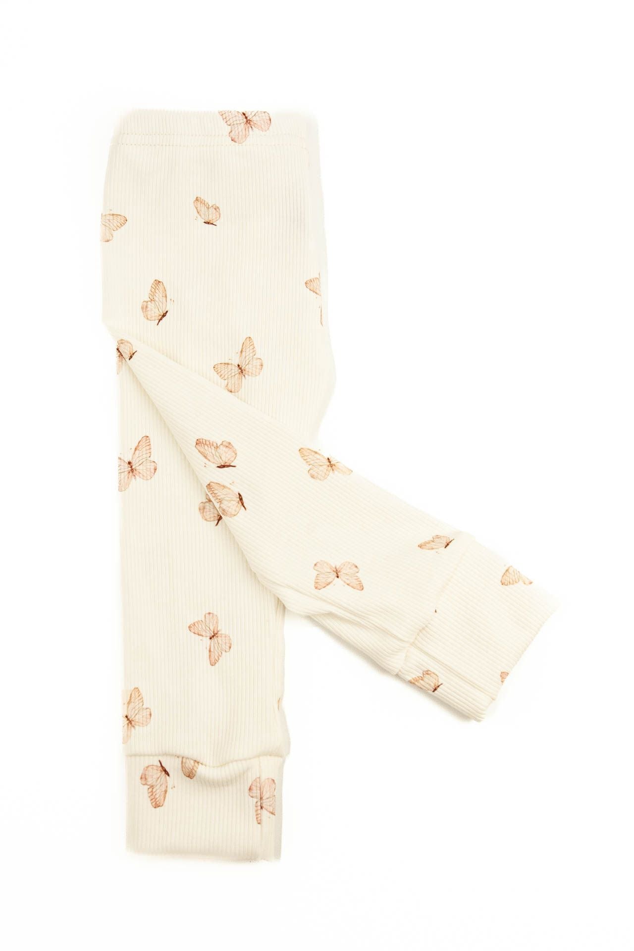 Baby leggings with ribbed butterflies