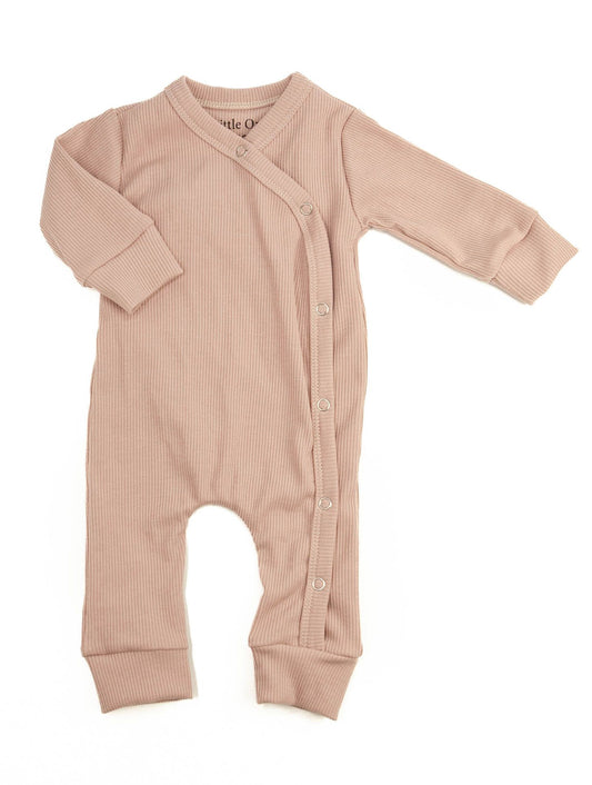 Baby Strampler gerippt altrosa
